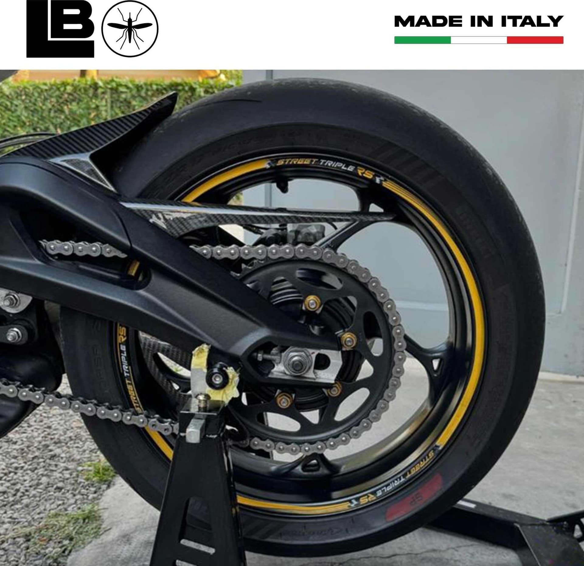 Strisce adesive cerchi ruote 17 compatibili con Triumph Street Triple 765 RS in Decalcomanie adesivi e magneti LabelBike - Bibbiano, commercioVirtuoso.it