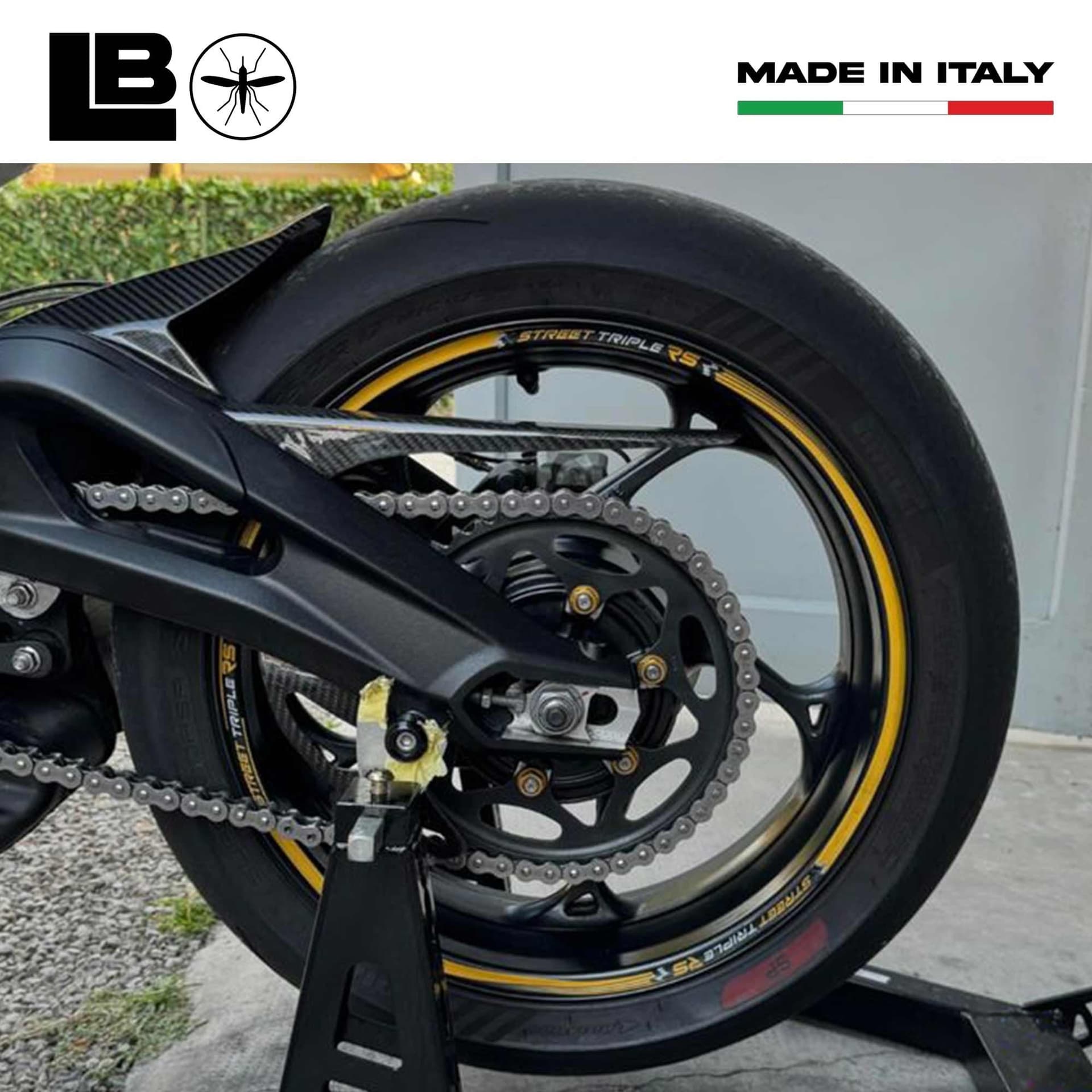 Strisce adesive cerchi ruote 17 compatibili con Triumph Street Triple 765 RS in Decalcomanie adesivi e magneti LabelBike - Bibbiano, commercioVirtuoso.it