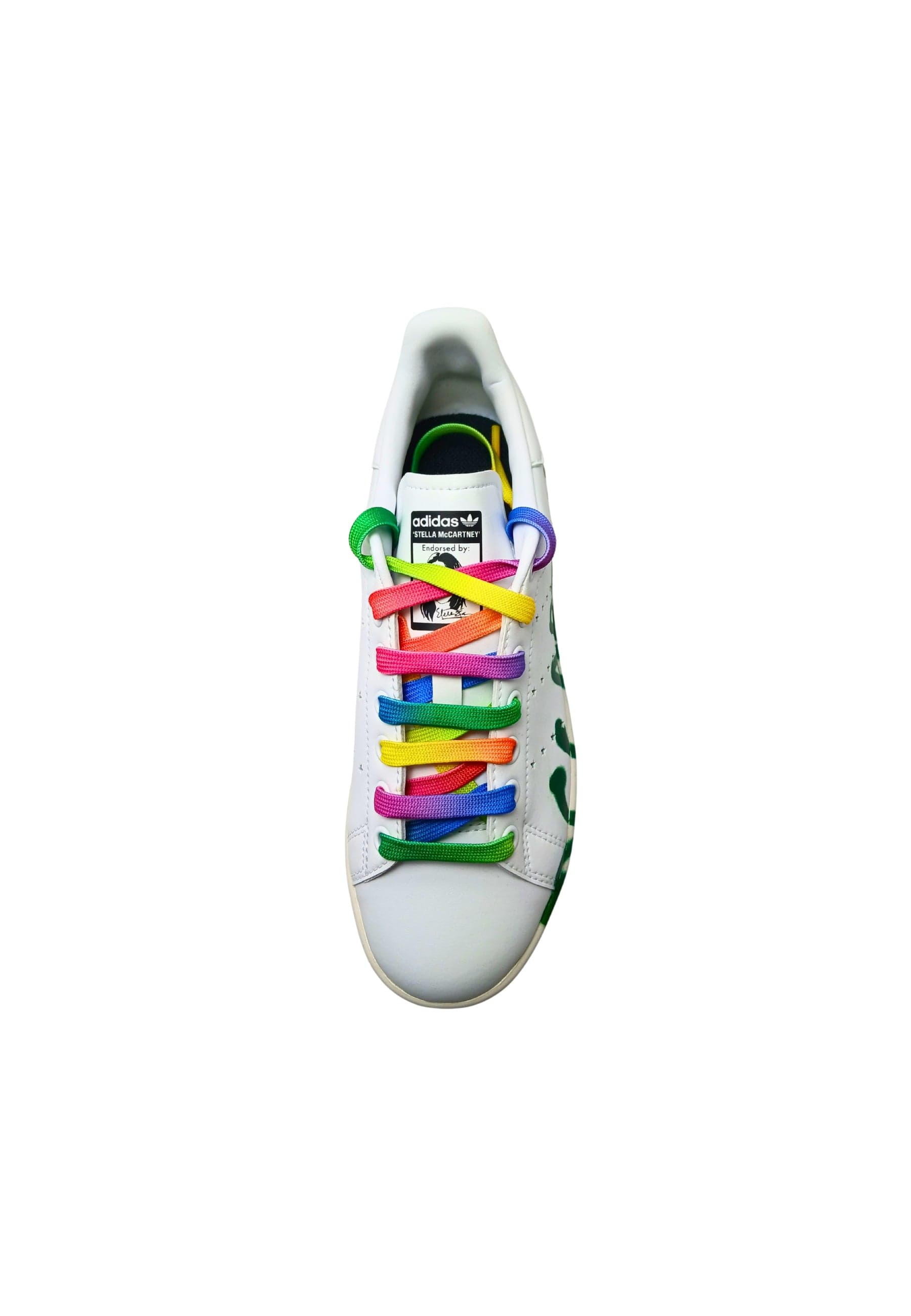 ADIDAS STELLA MCCARTENEY Scarpe Donna Adidas Stella McCarteney Sneakers Stan Smit in ecopelle con lacci colorati e logo effetto spray da donna in Sneaker casual Drestige - Casamassima, commercioVirtuoso.it