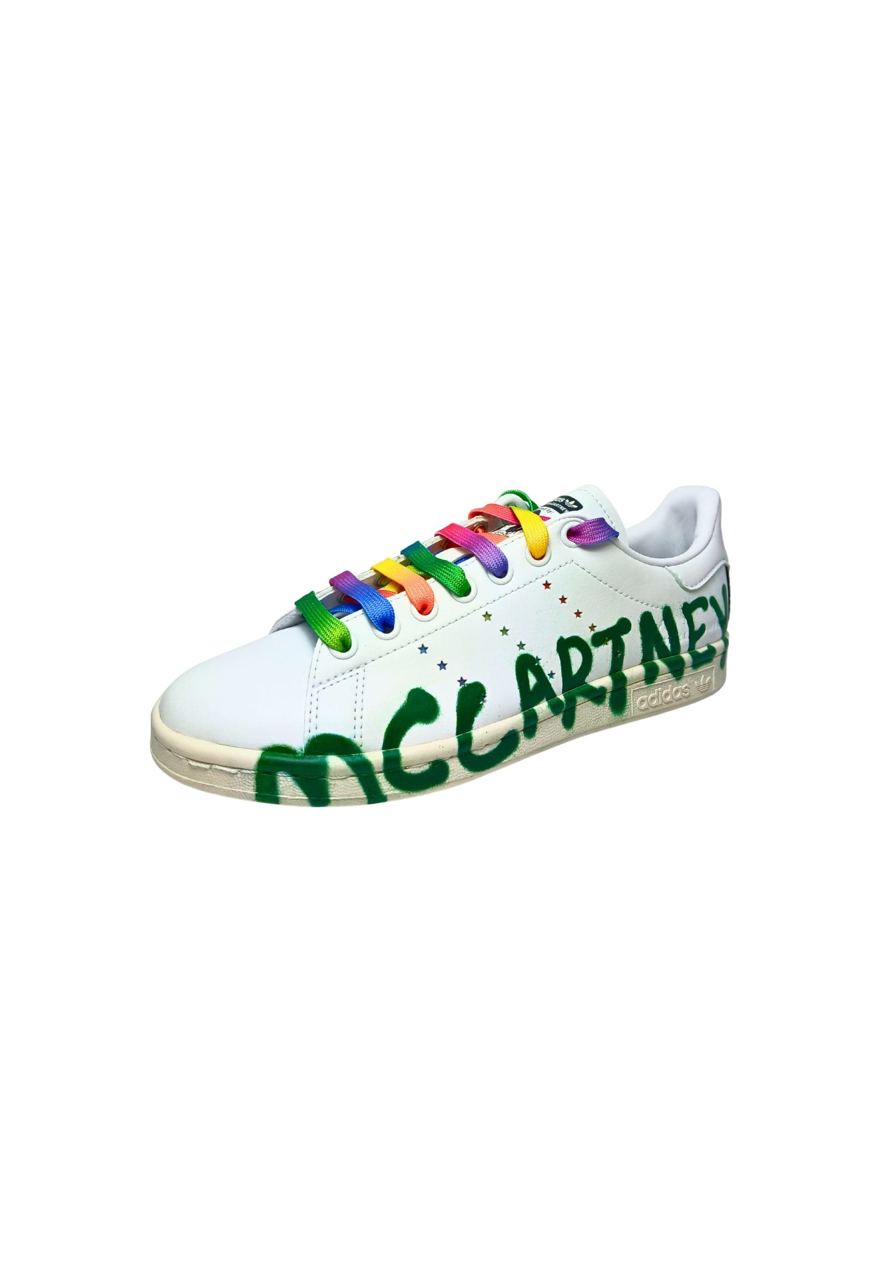 ADIDAS STELLA MCCARTENEY Scarpe Donna Adidas Stella McCarteney Sneakers Stan Smit in ecopelle con lacci colorati e logo effetto spray da donna in Sneaker casual Drestige - Casamassima, commercioVirtuoso.it