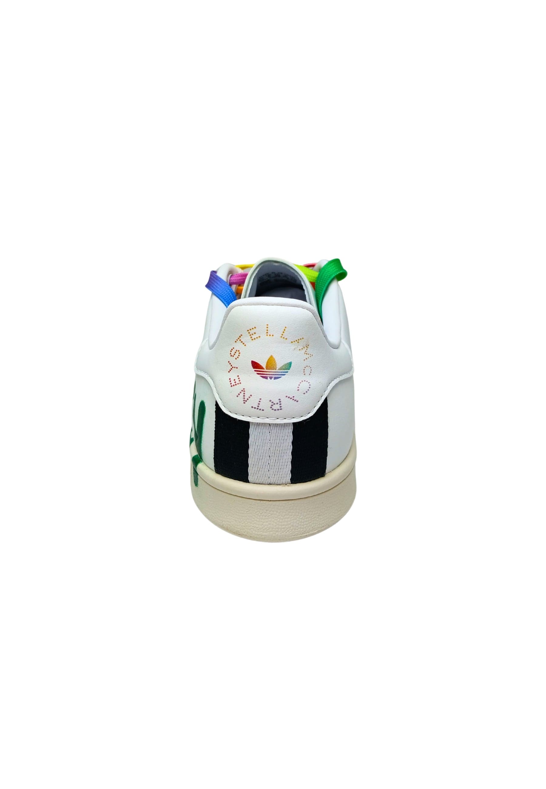 ADIDAS STELLA MCCARTENEY Scarpe Donna Adidas Stella McCarteney Sneakers Stan Smit in ecopelle con lacci colorati e logo effetto spray da donna in Sneaker casual Drestige - Casamassima, commercioVirtuoso.it