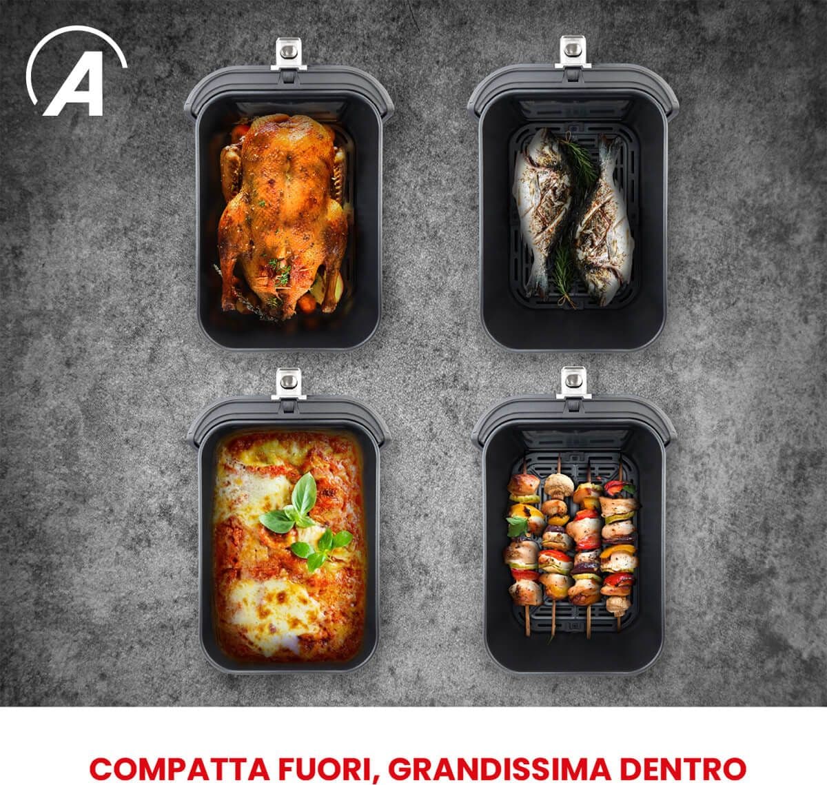 Friggitrice Ad Aria Multifunzione Infinity Capacità 8 Litri Display Digitale 10 Programmi Finestra Con Luce Interna Potenza 1700 Watt Bianco Ardes in Friggitrici BricoGo - Marano di Napoli, commercioVirtuoso.it
