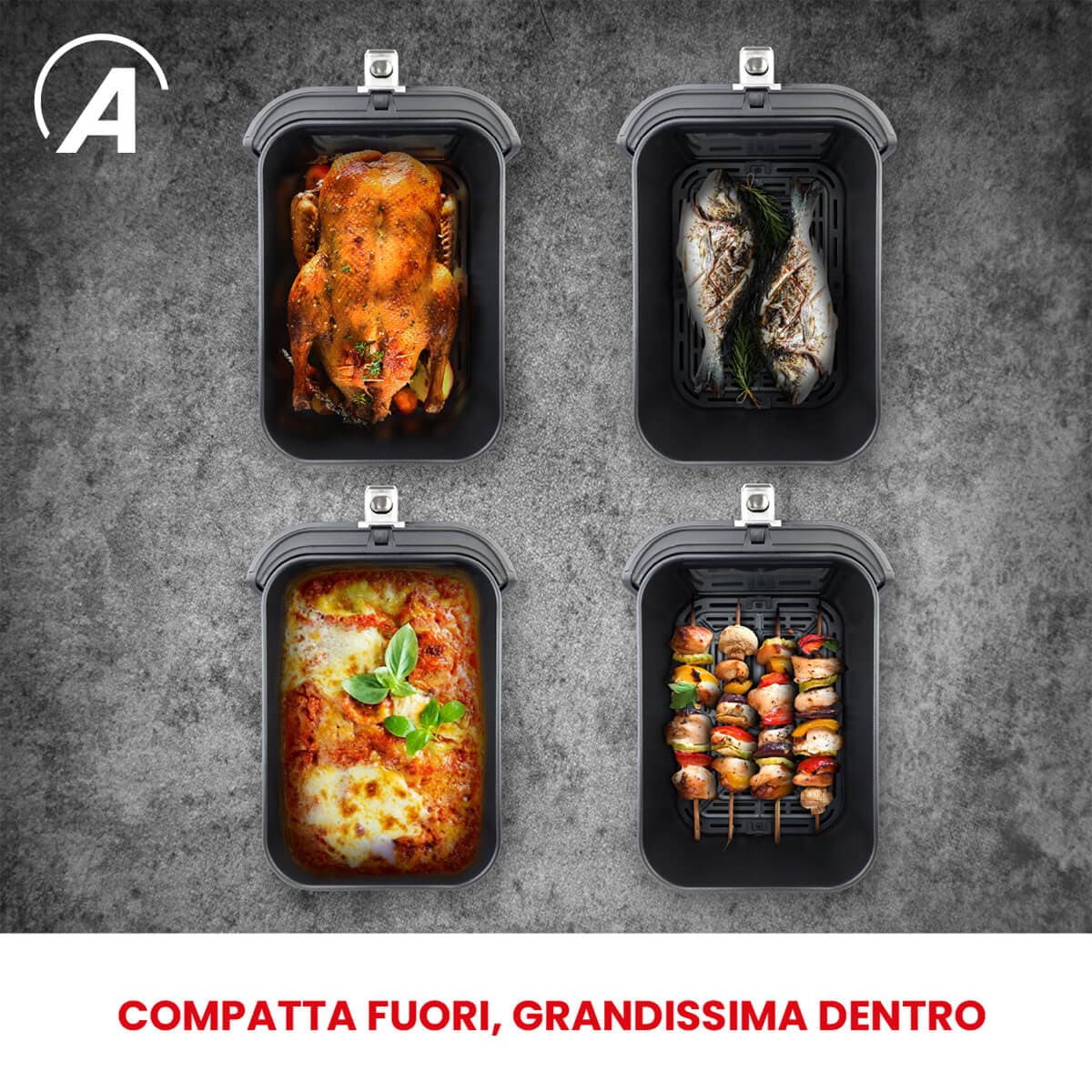 Friggitrice Ad Aria Multifunzione Infinity Capacità 8 Litri Display Digitale 10 Programmi Finestra Con Luce Interna Potenza 1700 Watt Bianco Ardes in Friggitrici BricoGo - Marano di Napoli, commercioVirtuoso.it
