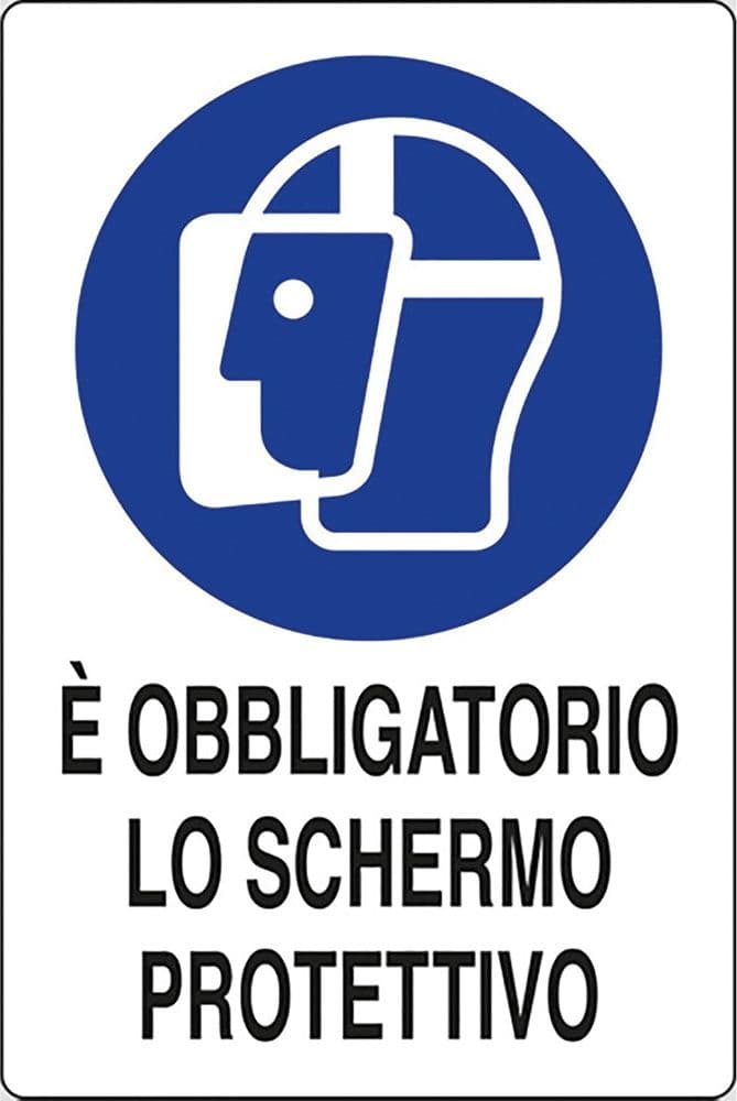 Cartello Segnaletica Obbligatorio Schermo Protettivo 10 Pezzi