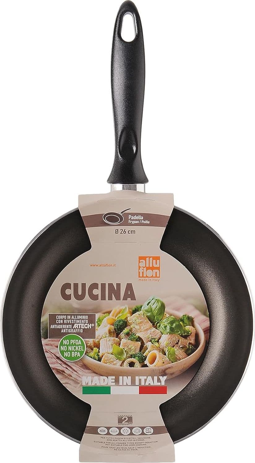 Padella Wok Saltapasta Cucina Ø Cm. 28 Alluminio Alimentare - Alluflon in Woks BricoGo - Marano di Napoli, commercioVirtuoso.it
