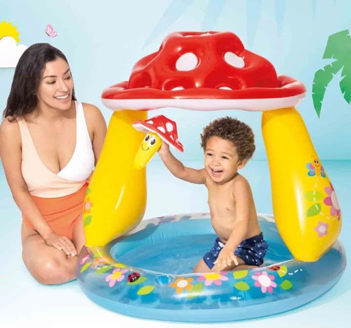 Piscina Gonfiabile Tonda Fungo Con Parasole 13 Anni Ø Cm.102X89H. Peso Kg.1,50 (57114) Intex in Piscinette per bambini BricoGo - Marano di Napoli, commercioVirtuoso.it