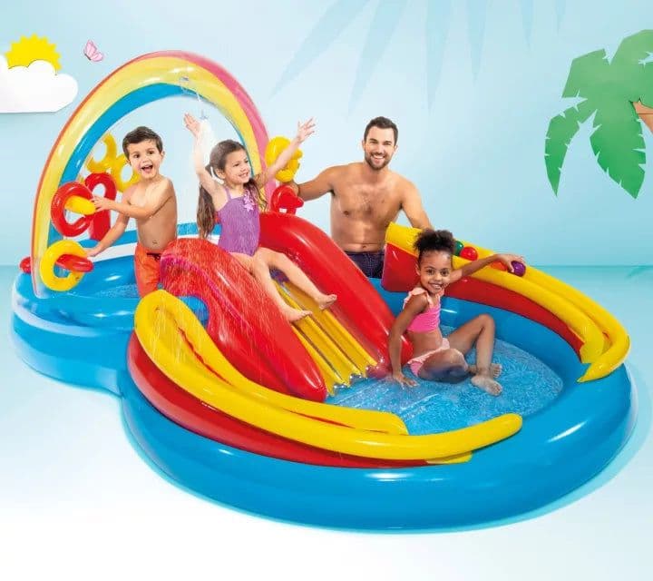 Piscina Gonfiabile Ovale Gioco Acqua Scivolo +2 Anni Cm.297X193X135H. Peso Kg.7,80 (57453) Intex in Piscinette per bambini BricoGo - Marano di Napoli, commercioVirtuoso.it
