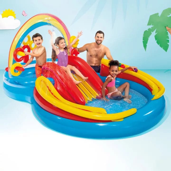 Piscina Gonfiabile Ovale Gioco Acqua Scivolo +2 Anni Cm.297X193X135H. Peso Kg.7,80 (57453) Intex in Piscinette per bambini BricoGo - Marano di Napoli, commercioVirtuoso.it