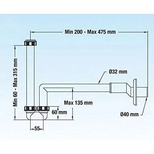 Sifone Eccentrico Per Lavabo E Bidet Sospeso 11/4 X Ø 32 40 Lira in Trappole BricoGo - Marano di Napoli, commercioVirtuoso.it