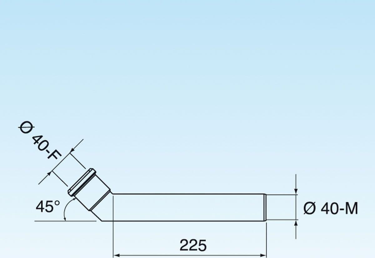 Prolunga Jolly Curva 45 ° Diam. 40X225- Diam. 40 X 225 Mm- Lira in Scaldabagni a gas BricoGo - Marano di Napoli, commercioVirtuoso.it