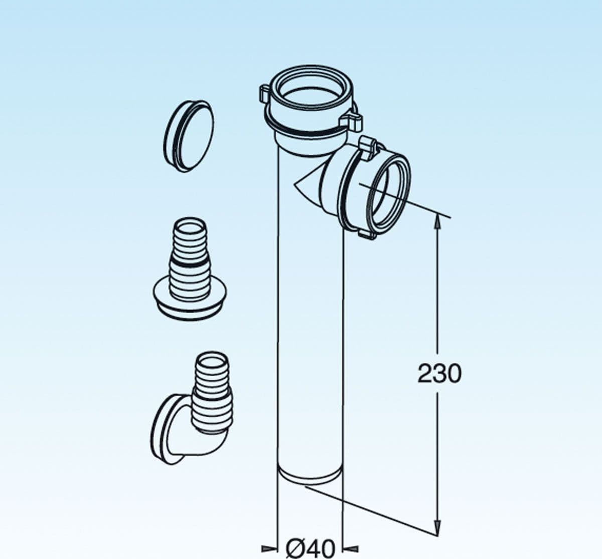 Raccordo 2 Vie Diam. 40 Con Attacco Lavatrici E Lavastoviglie 230Mm- Diam. 40 X 230Mm- Lira- Pezzi 1 in Altri ricambi per lavatrici BricoGo - Marano di Napoli, commercioVirtuoso.it