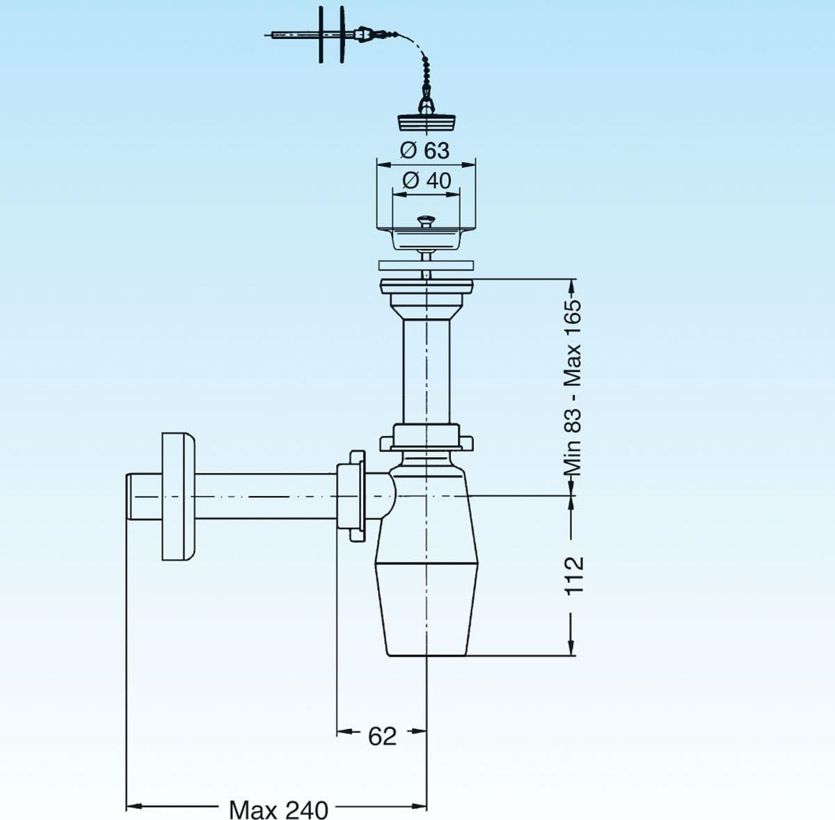 Sifone A Bottiglia Per Lavabo Con Piletta E Catenella 11/4 X 32- Lira- Pezzi 1 in Trappole BricoGo - Marano di Napoli, commercioVirtuoso.it