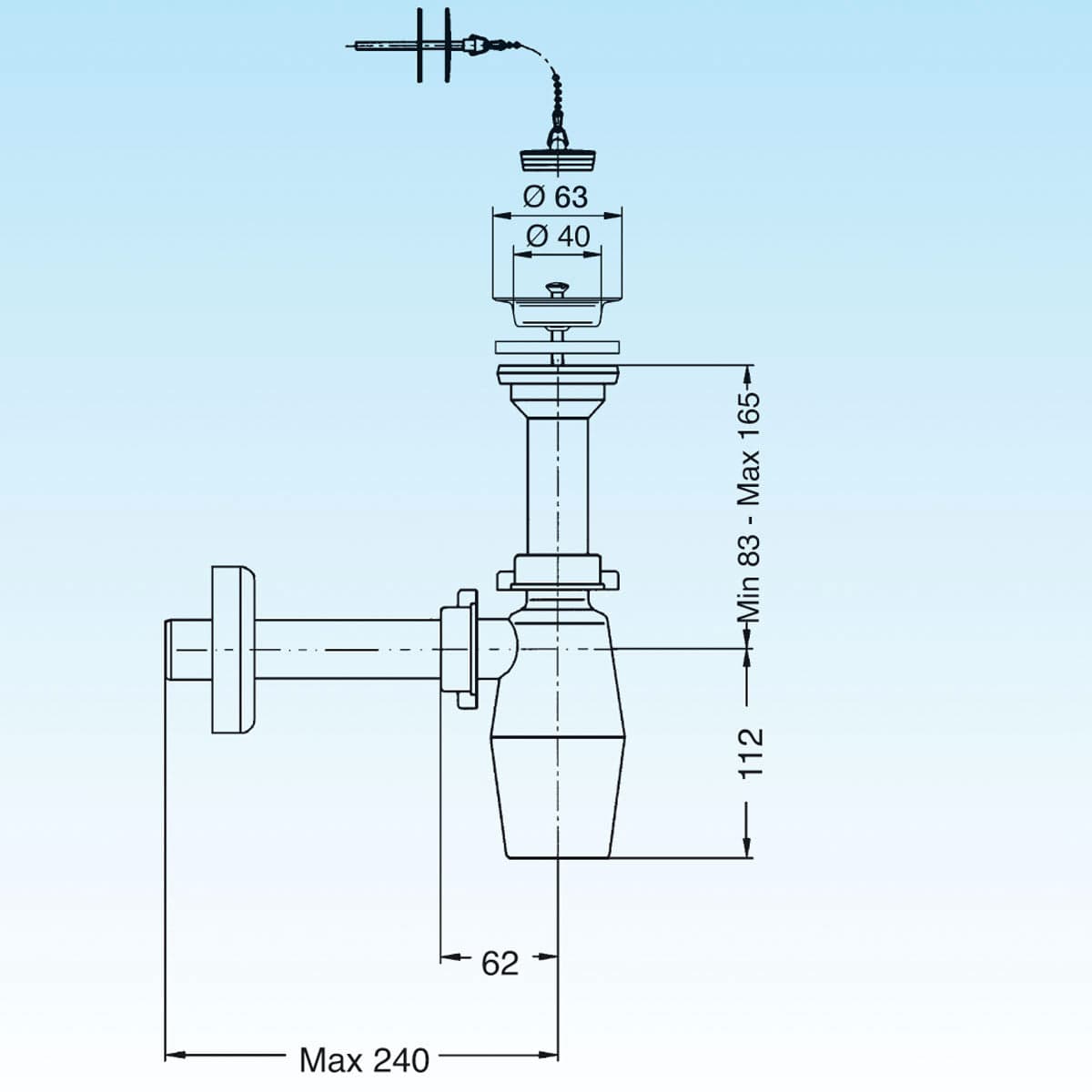 Sifone A Bottiglia Per Lavabo Con Piletta E Catenella 11/4 X 32- Lira- Pezzi 1 in Trappole BricoGo - Marano di Napoli, commercioVirtuoso.it