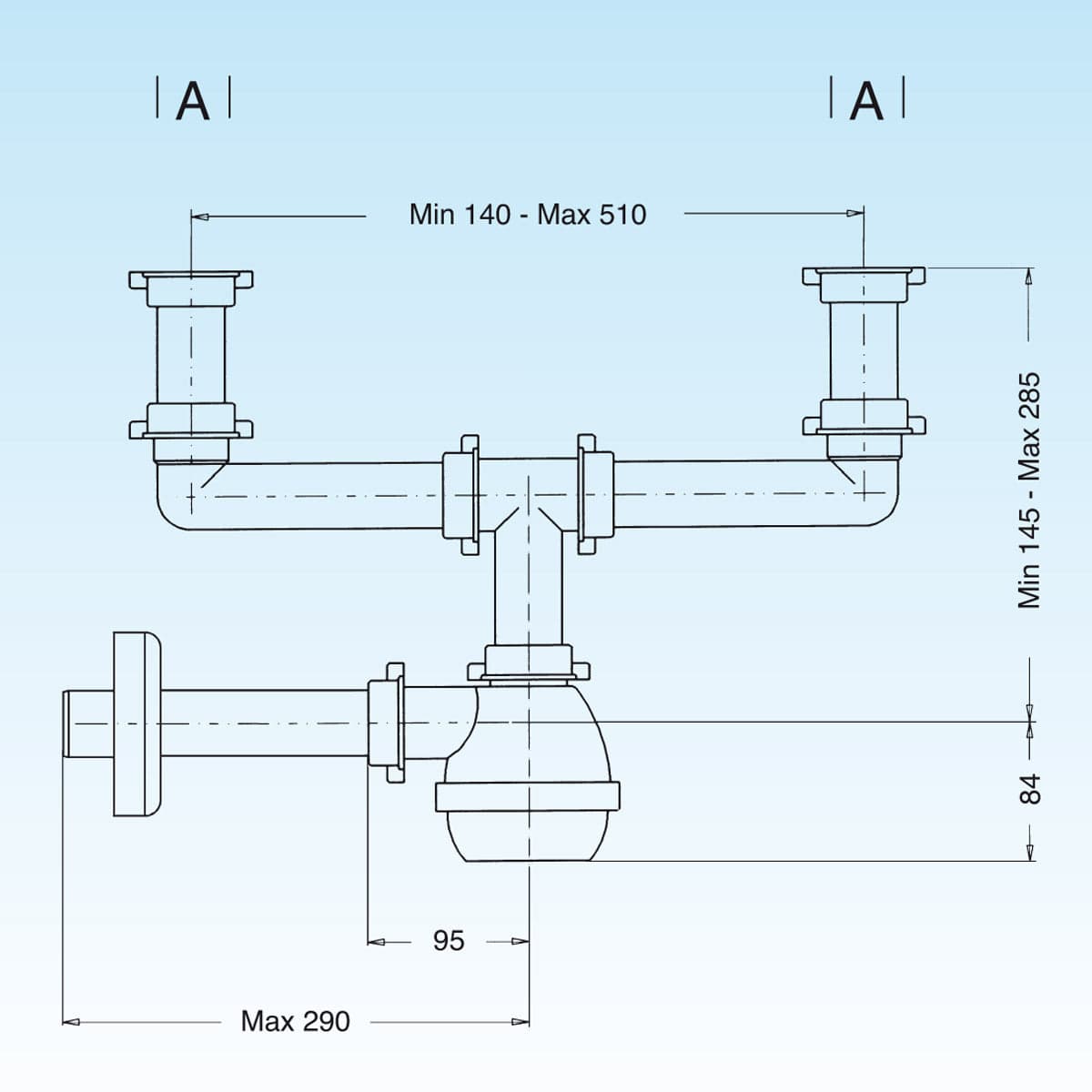 Sifone Tipo M Per Lavelli Inox A 2 Vie Senza Piletta (Marchio Lira)- 11/2- Lira- Pezzi 1 in Trappole BricoGo - Marano di Napoli, commercioVirtuoso.it