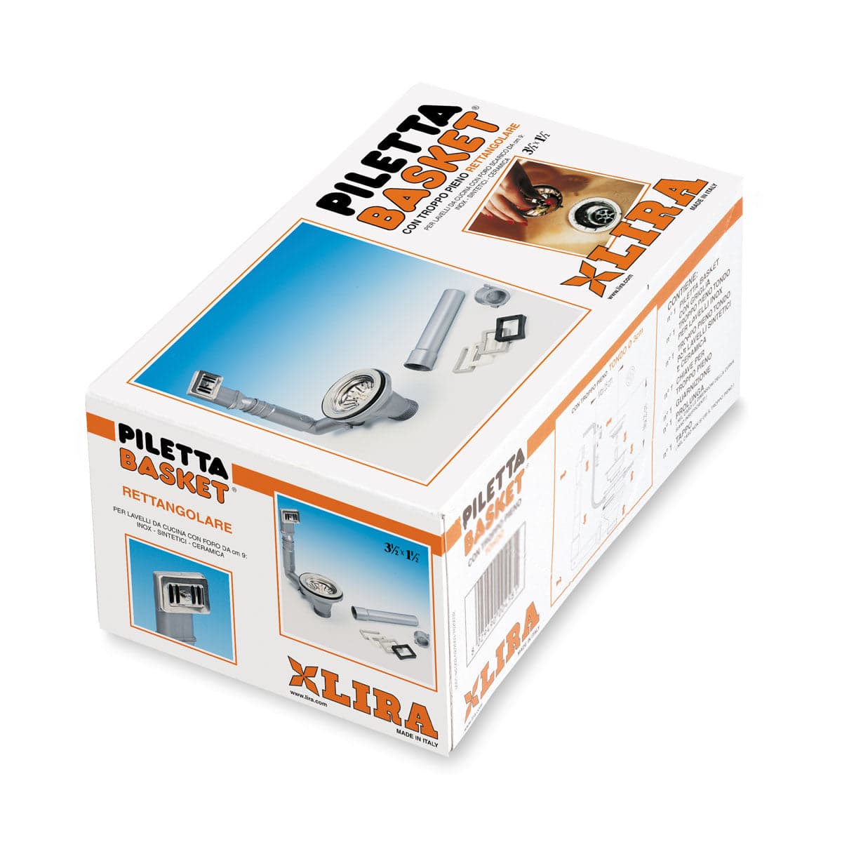 Piletta Basket Universale Con Troppo Pieno Rettangolare- Diam. 90- Lira- Pezzi 1 in Rubinetti per lavandini bagno BricoGo - Marano di Napoli, commercioVirtuoso.it