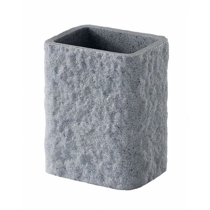 Porta Spazzolino In Ceramica Grigio Linea Petra Feridras