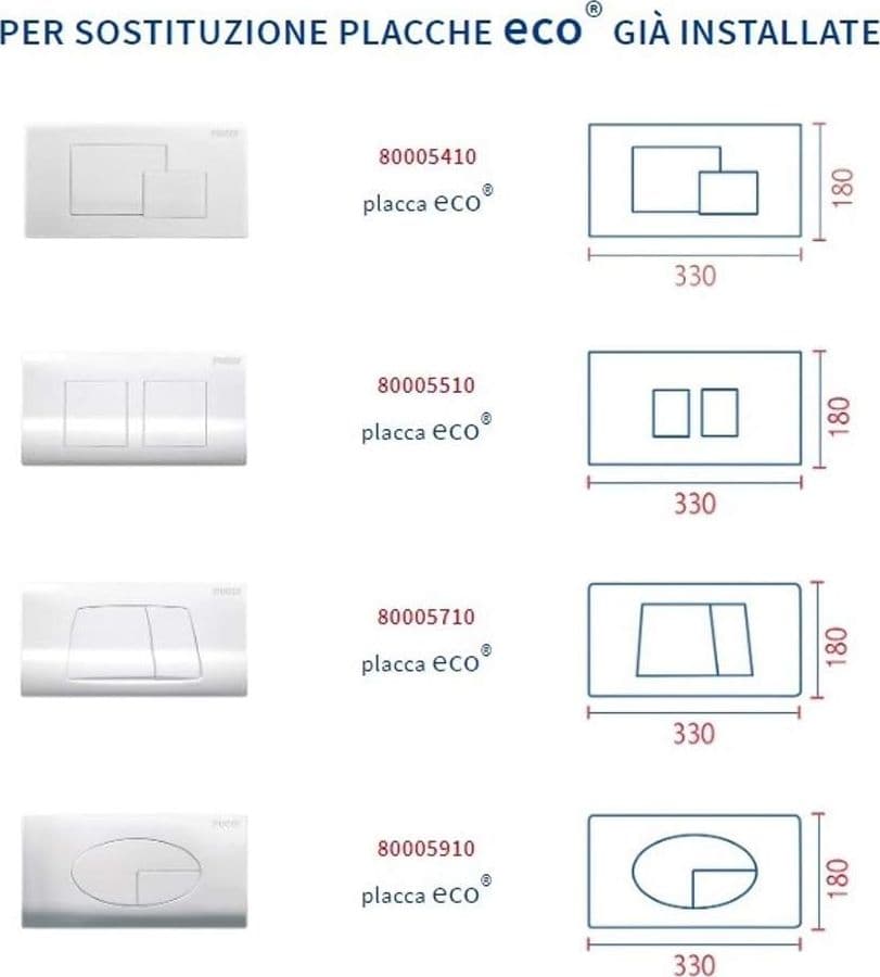 Kit Eco Doppio Tasto Telaio + Placca Cm.33 Sp.1,2 Bianca Pucci 80179560 in Placche combinate interruttori e prese BricoGo - Marano di Napoli, commercioVirtuoso.it