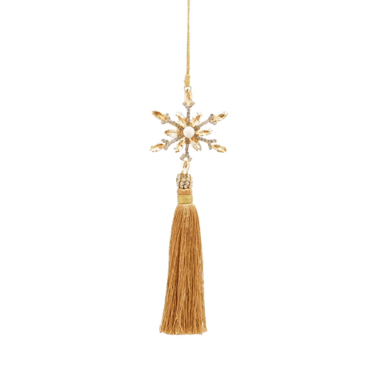 Pendaglio per albero di Natale con nappa, decorato con gemme 21 cm - 3