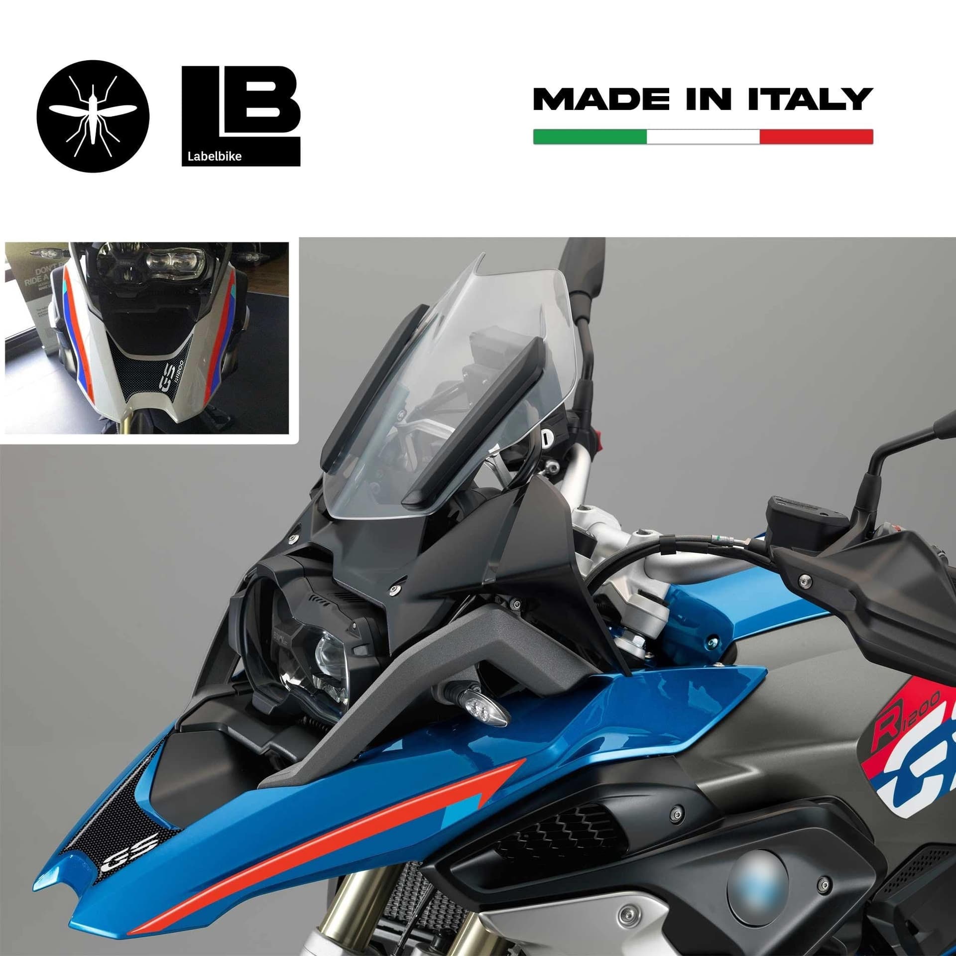 KIT ADESIVI GEL 3D PROTEZIONE FRONTALE compatibile MOTO BMW GS R1200 2017-2019 in Decalcomanie adesivi e magneti LabelBike - Bibbiano, commercioVirtuoso.it