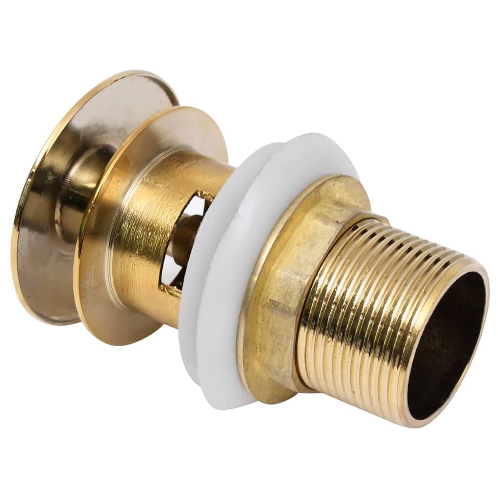 Scarico a Pressione con Troppopieno Oro 6,4x6,4x9,1 cm in Zinco e Ottone in Rubinetti per lavandini bagno Esplodia - Napoli, commercioVirtuoso.it