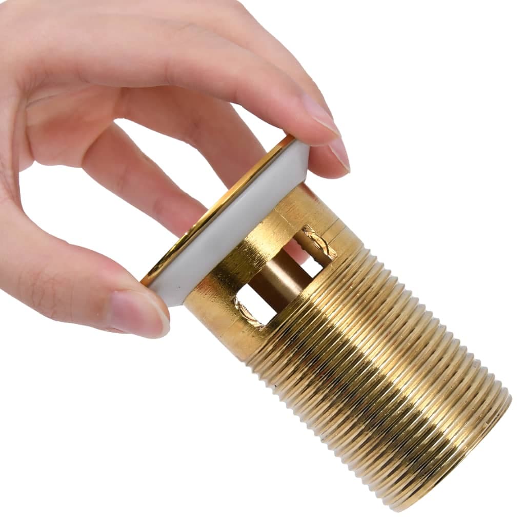 Scarico a Pressione con Troppopieno Oro 6,4x6,4x9,1 cm in Zinco e Ottone in Rubinetti per lavandini bagno Esplodia - Napoli, commercioVirtuoso.it
