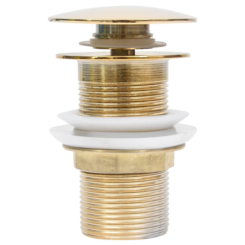 Scarico a Pressione senza Troppopieno Oro 6,4x6,4x9,1 cm in Zinco e Ottone in Accessori per lavelli Esplodia - Napoli, commercioVirtuoso.it