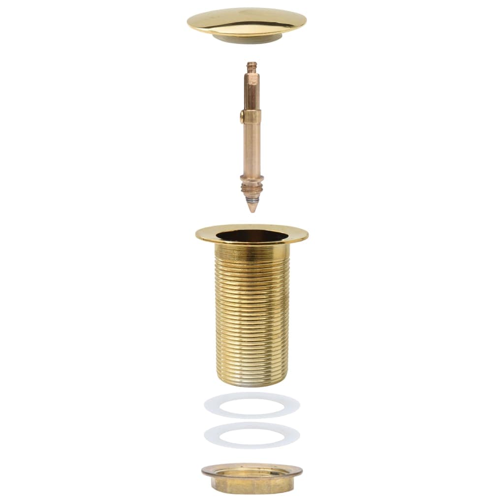 Scarico a Pressione senza Troppopieno Oro 6,4x6,4x9,1 cm in Zinco e Ottone in Accessori per lavelli Esplodia - Napoli, commercioVirtuoso.it