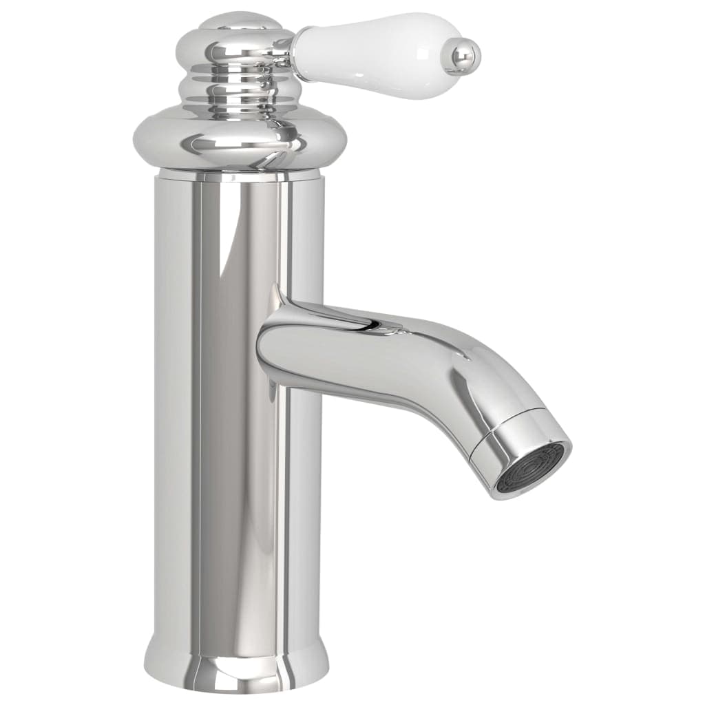 Rubinetto per Lavabo del Bagno Finitura Cromo 130x180 mm Pomello Bianco