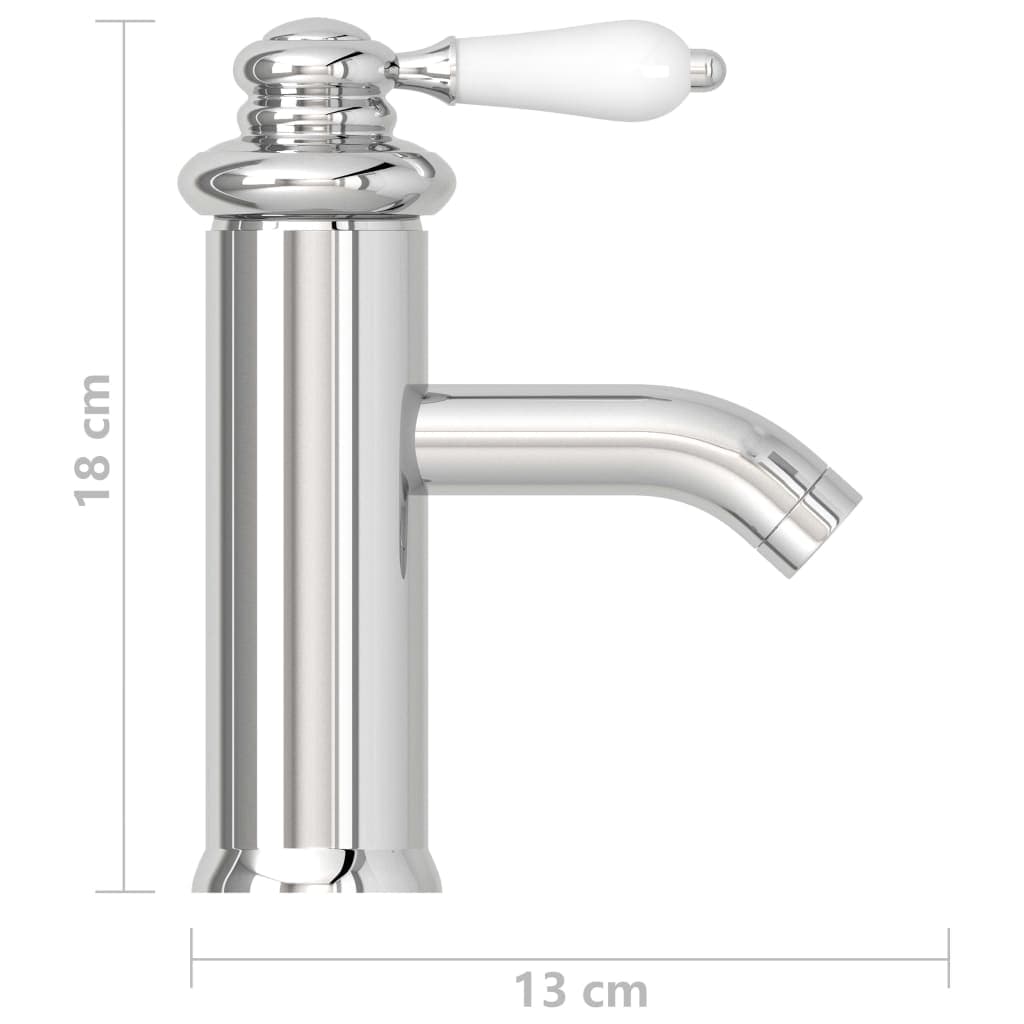 Rubinetto per Lavabo del Bagno Finitura Cromo 130x180 mm Pomello Bianco in Rubinetti per lavandini bagno Esplodia - Napoli, commercioVirtuoso.it