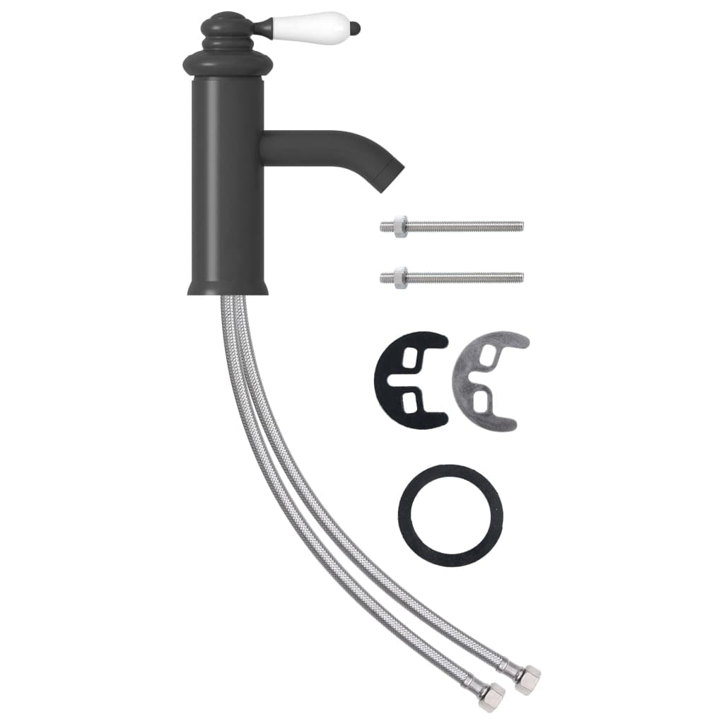 Rubinetto per Lavabo del Bagno Colore Grigio 130x180 mm Pomello Bianco in Rubinetti per lavandini bagno Esplodia - Napoli, commercioVirtuoso.it