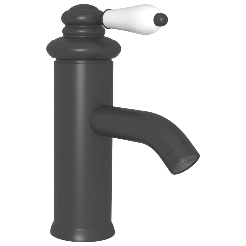 Rubinetto per Lavabo del Bagno Colore Grigio 130x180 mm Pomello Bianco