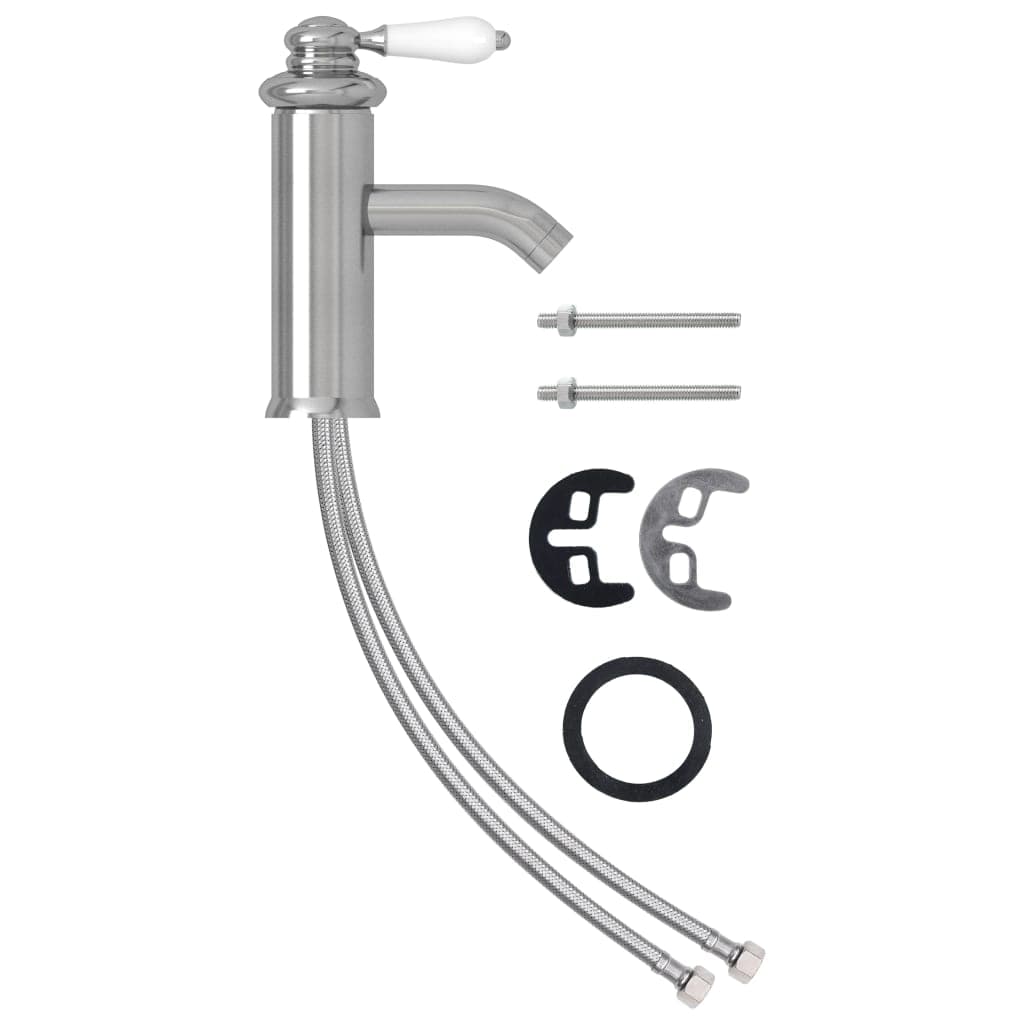 Rubinetto per Lavabo del Bagno Argento 130x180 mm Pomello Bianco in Rubinetti per lavandini bagno Esplodia - Napoli, commercioVirtuoso.it