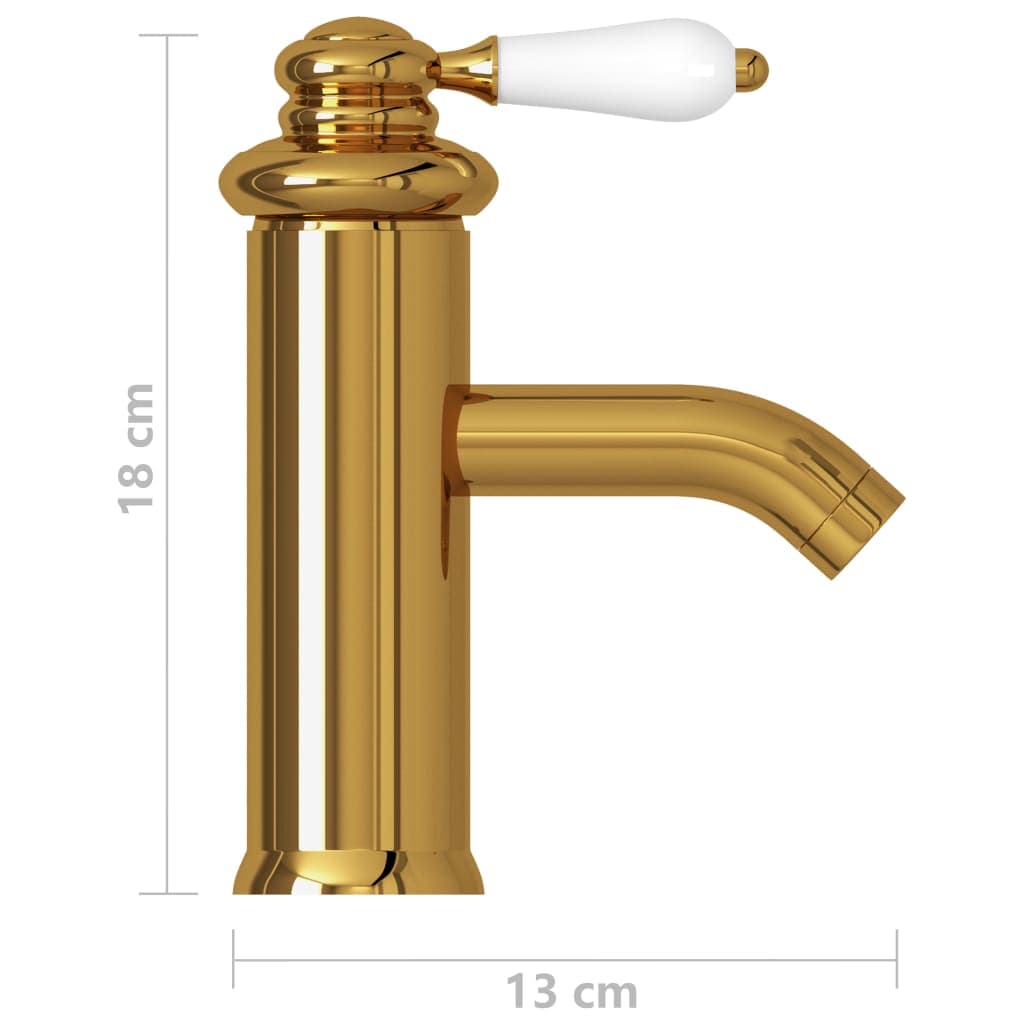 Rubinetto per Lavabo del Bagno Colore Oro 130x180 mm Pomello Bianco in Rubinetti per lavandini bagno Esplodia - Napoli, commercioVirtuoso.it