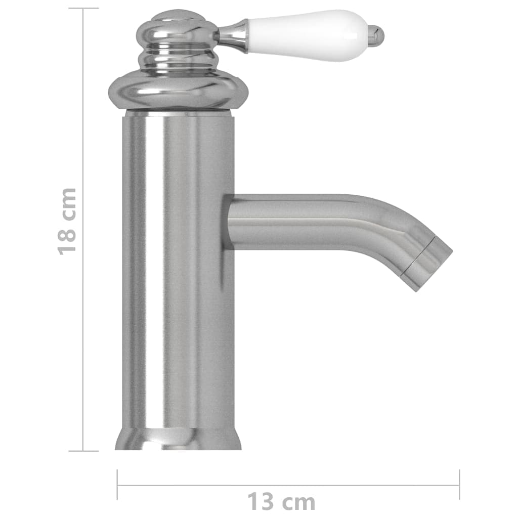 Rubinetto per Lavabo del Bagno Argento 130x180 mm Pomello Bianco in Rubinetti per lavandini bagno Esplodia - Napoli, commercioVirtuoso.it