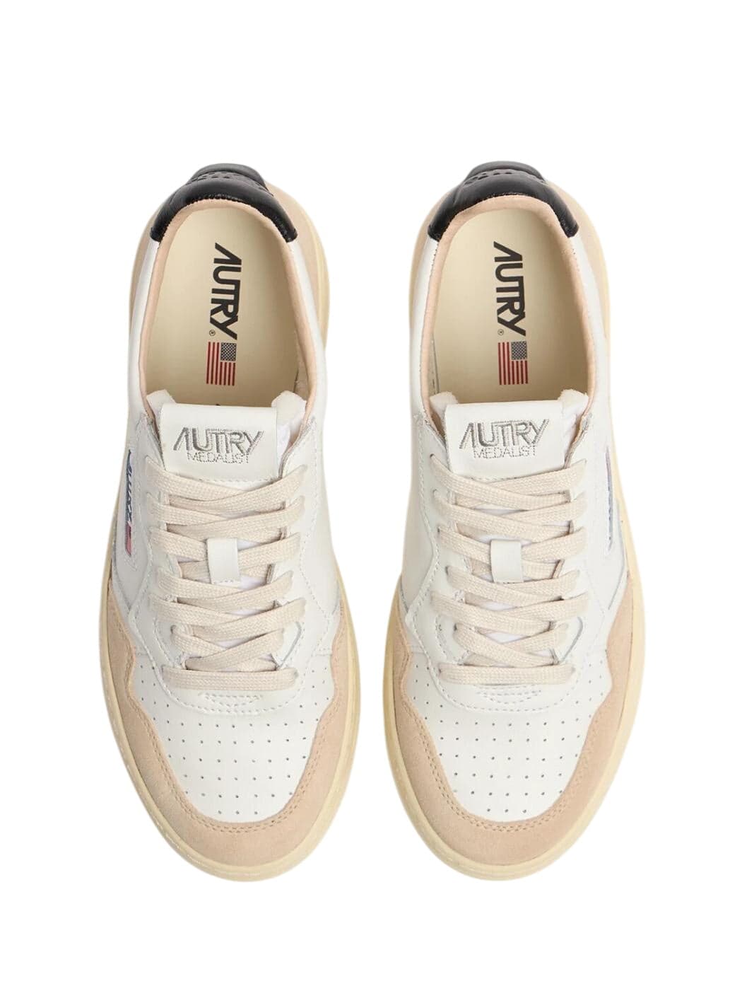 AUTRY Autry Medalist Low – Sneakers in Pelle e Suede Bianco Beige da Uomo da uomo in Sneaker casual Drestige - Casamassima, commercioVirtuoso.it