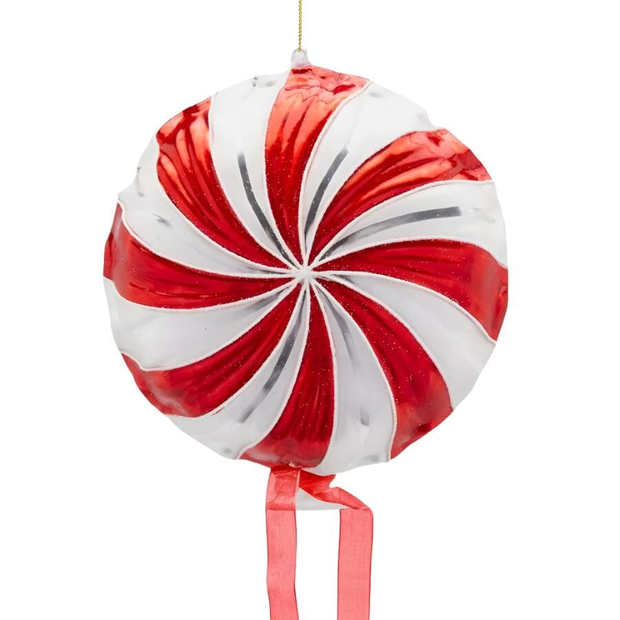 Decorazione Candy girella in vetro di D.17 cm per il natale - 3