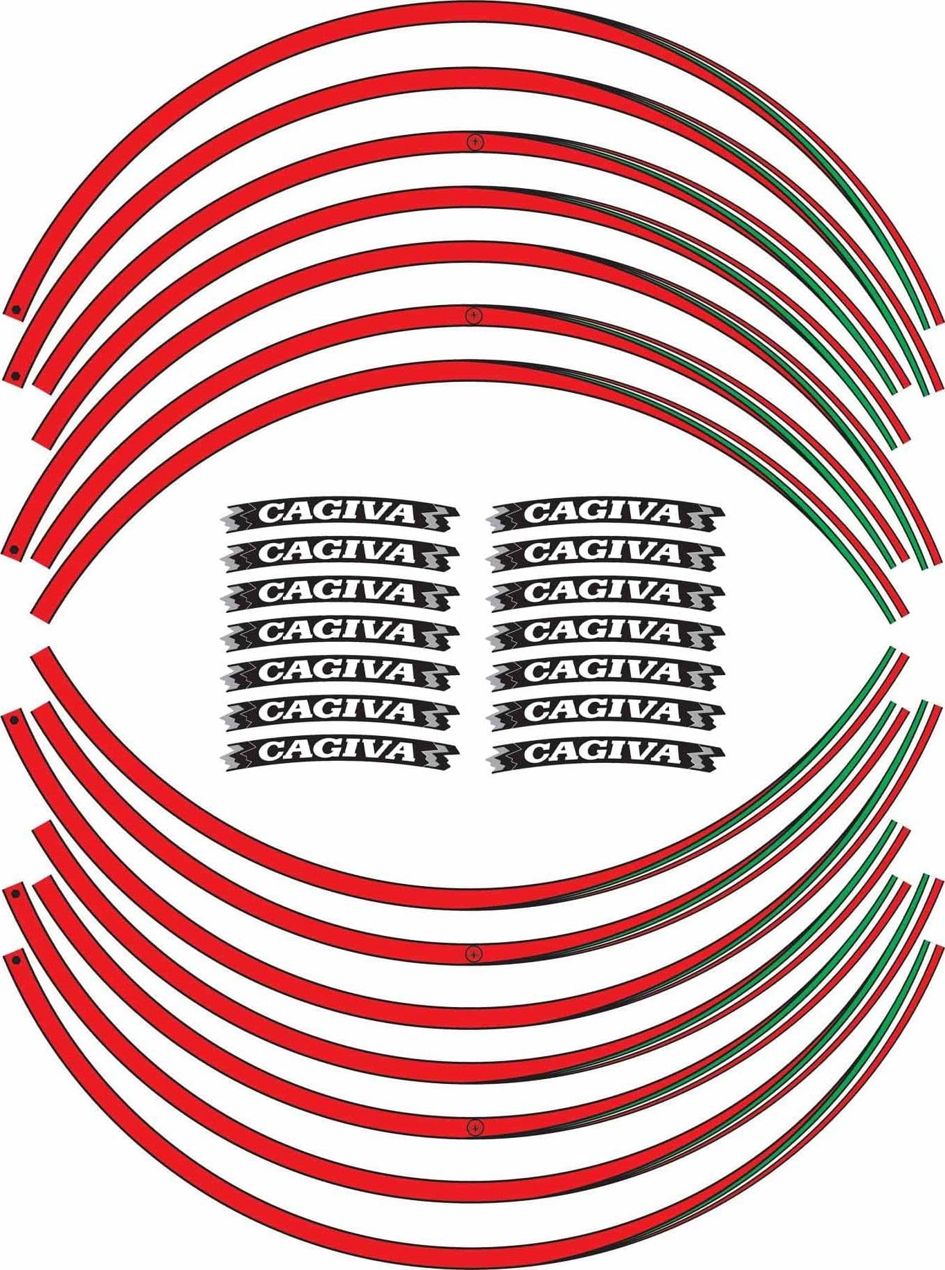 kit STRISCE ADESIVE compatibili per MOTO CAGIVA cerchi 17 stickers tuning italia in Decalcomanie adesivi e magneti LabelBike - Bibbiano, commercioVirtuoso.it