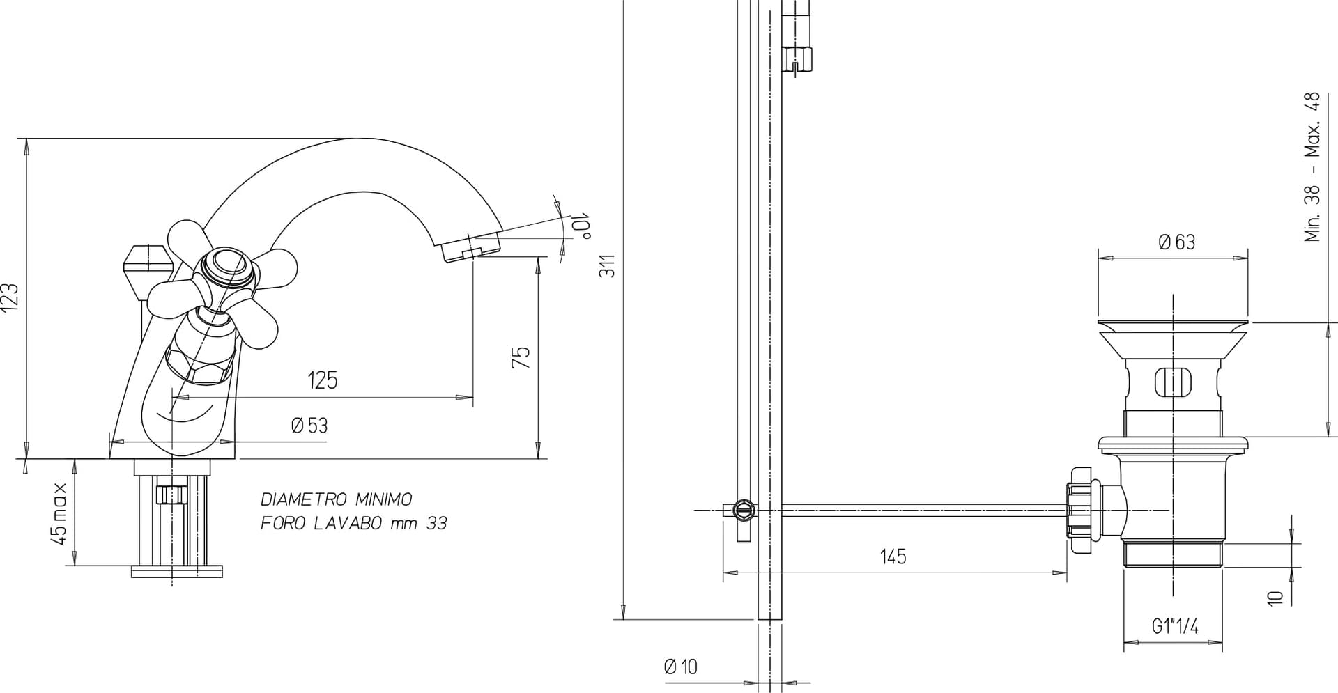 Monoblocco Lavabo Bagno Retrò Liberty Cromato Paini in Rubinetti per lavandini bagno BricoGo - Marano di Napoli, commercioVirtuoso.it