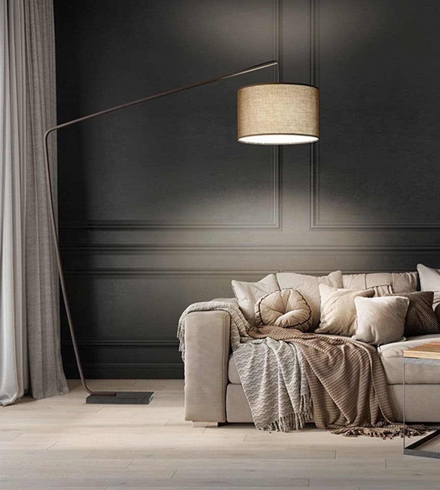 Piantana In Metallo Contemporanea Zoe Marrone 1 Luce E27 in Lampade da terra LuceArt - Montecorvino Pugliano, commercioVirtuoso.it