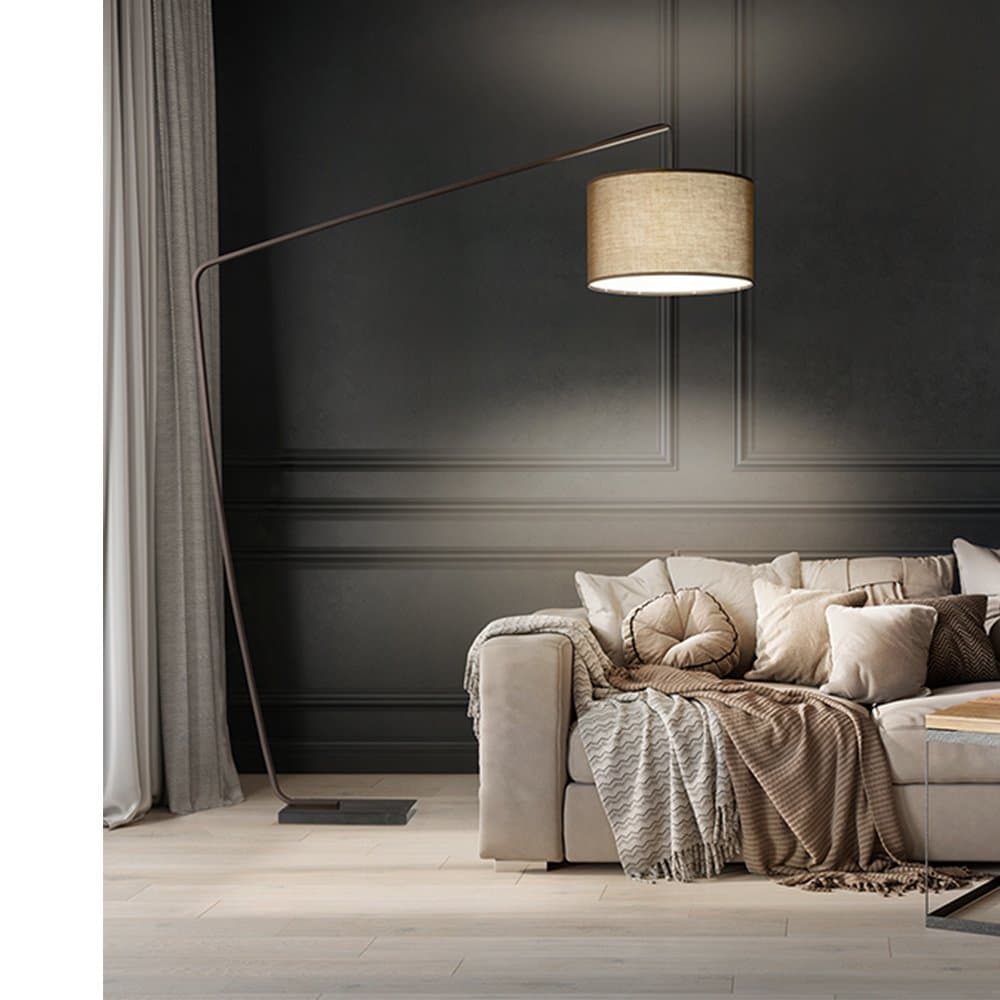 Piantana In Metallo Contemporanea Zoe Marrone 1 Luce E27 in Lampade da terra LuceArt - Montecorvino Pugliano, commercioVirtuoso.it