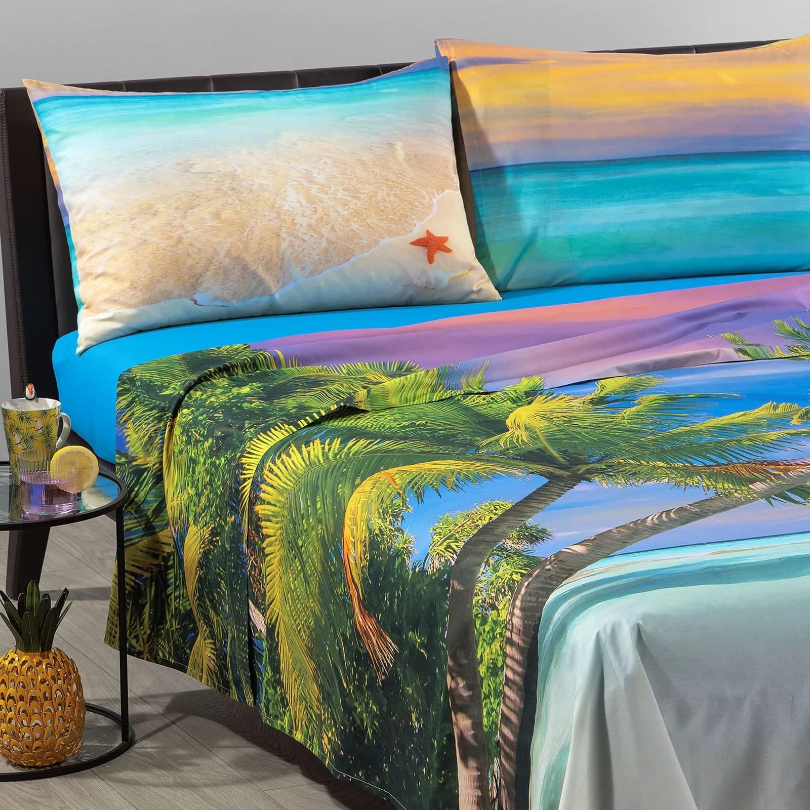 Lenzuola fantasia Caraibi - Caleffi in cotone - Comfort Tropicale in prodotto Anastasi - Marsala, commercioVirtuoso.it