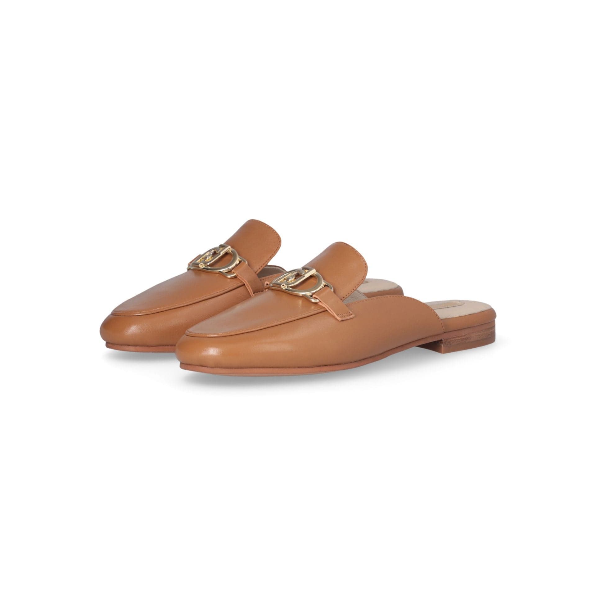 LIU JO Liu Jo Slippers Marrone Emel in Pelle Nappa con Morsetto e Logo Metallico da donna in Sandali moda Drestige - Casamassima, commercioVirtuoso.it