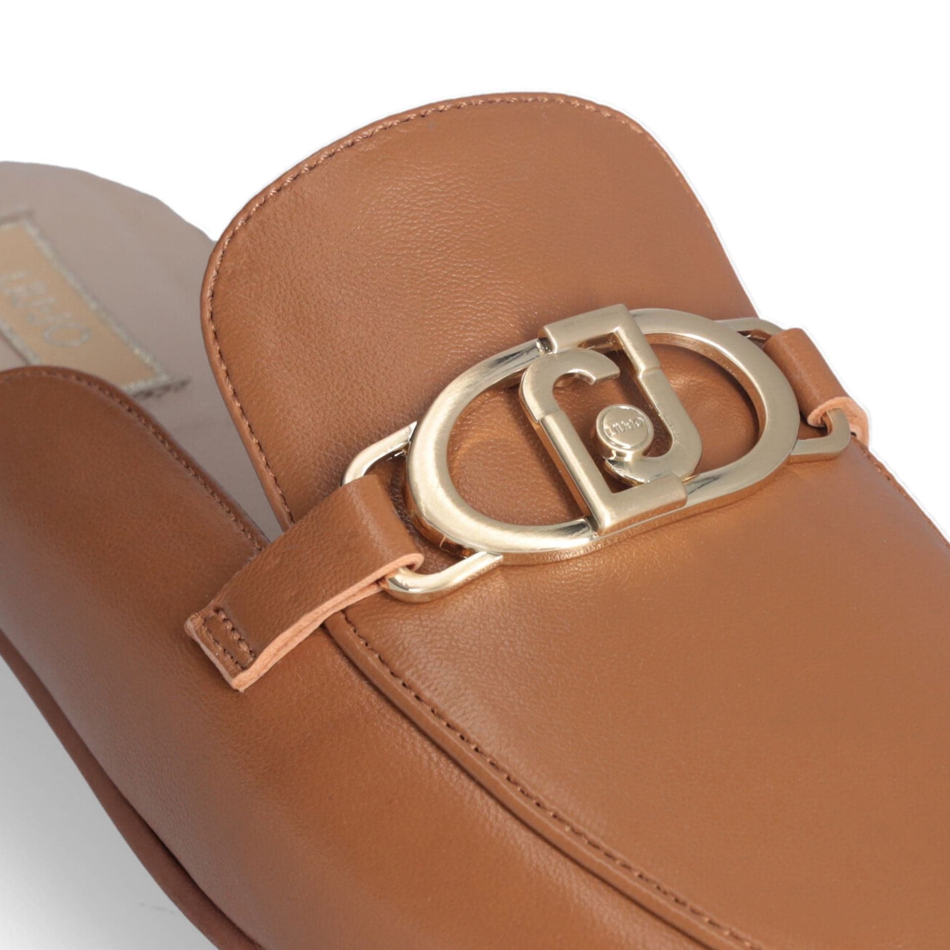 LIU JO Liu Jo Slippers Marrone Emel in Pelle Nappa con Morsetto e Logo Metallico da donna in Sandali moda Drestige - Casamassima, commercioVirtuoso.it