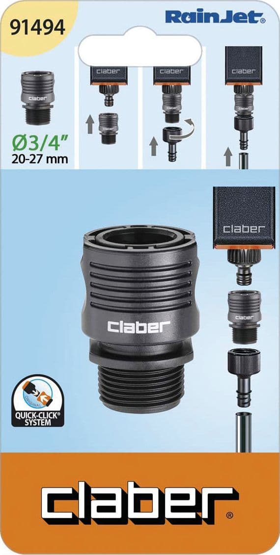 Claber Raccordo Automatico Filetto Art. 91494 Mis. 3/4 in Parti e connettori BricoGo - Marano di Napoli, commercioVirtuoso.it