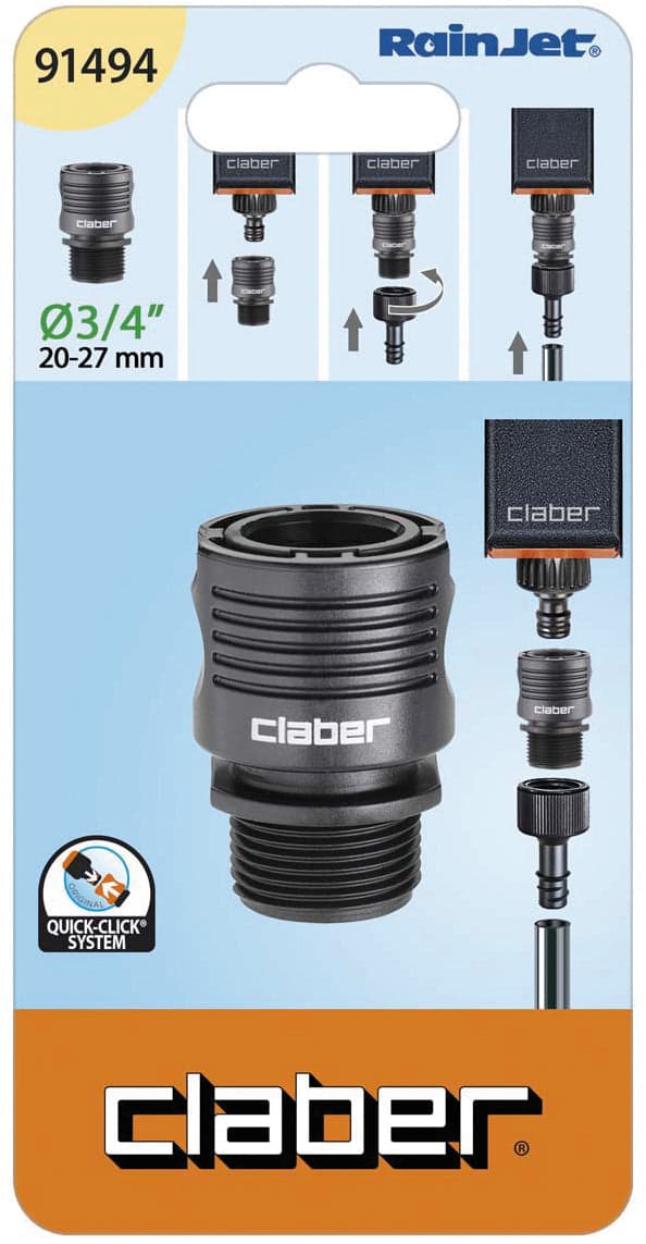 Claber Raccordo Automatico Filetto Art. 91494 Mis. 3/4 in Parti e connettori BricoGo - Marano di Napoli, commercioVirtuoso.it