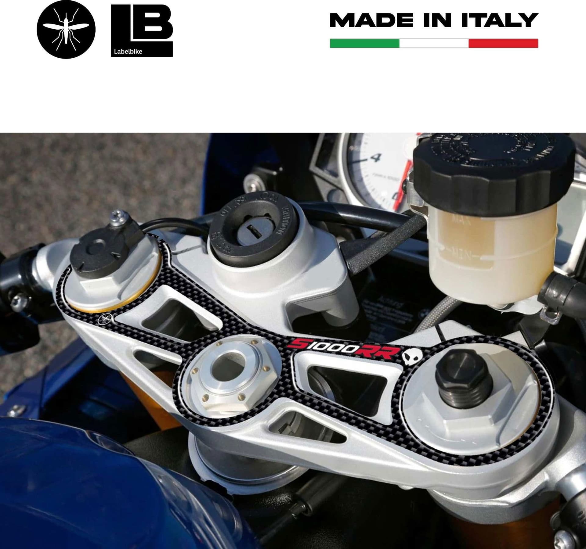 Adesivo in Resina 3D PIASTRA FORCELLA compatibile per MOTO BMW S1000RR 2015-2017 in Paraserbatoio LabelBike - Bibbiano, commercioVirtuoso.it