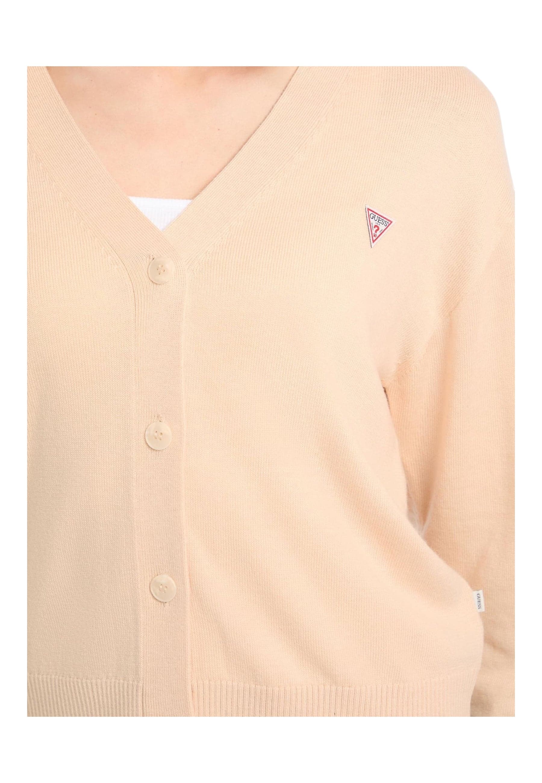 GUESS JEANS Cardigan mini logo triangolo Donna Guess Jeans da donna in Giacche Drestige - Casamassima, commercioVirtuoso.it