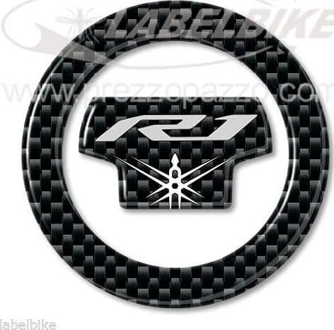 ADESIVO in GEL 3D PROTEZIONE TAPPO per SERBATOIO MOTO YAMAHA YZF R1 R 1 Carbonio in Paraserbatoio LabelBike - Bibbiano, commercioVirtuoso.it