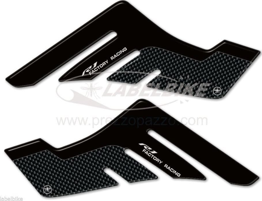 PROTEZIONI LATERALI SERBATOIO Sticker 3D compatibili MOTO YAMAHA YZF R1 dal 2015 in Paraserbatoio LabelBike - Bibbiano, commercioVirtuoso.it