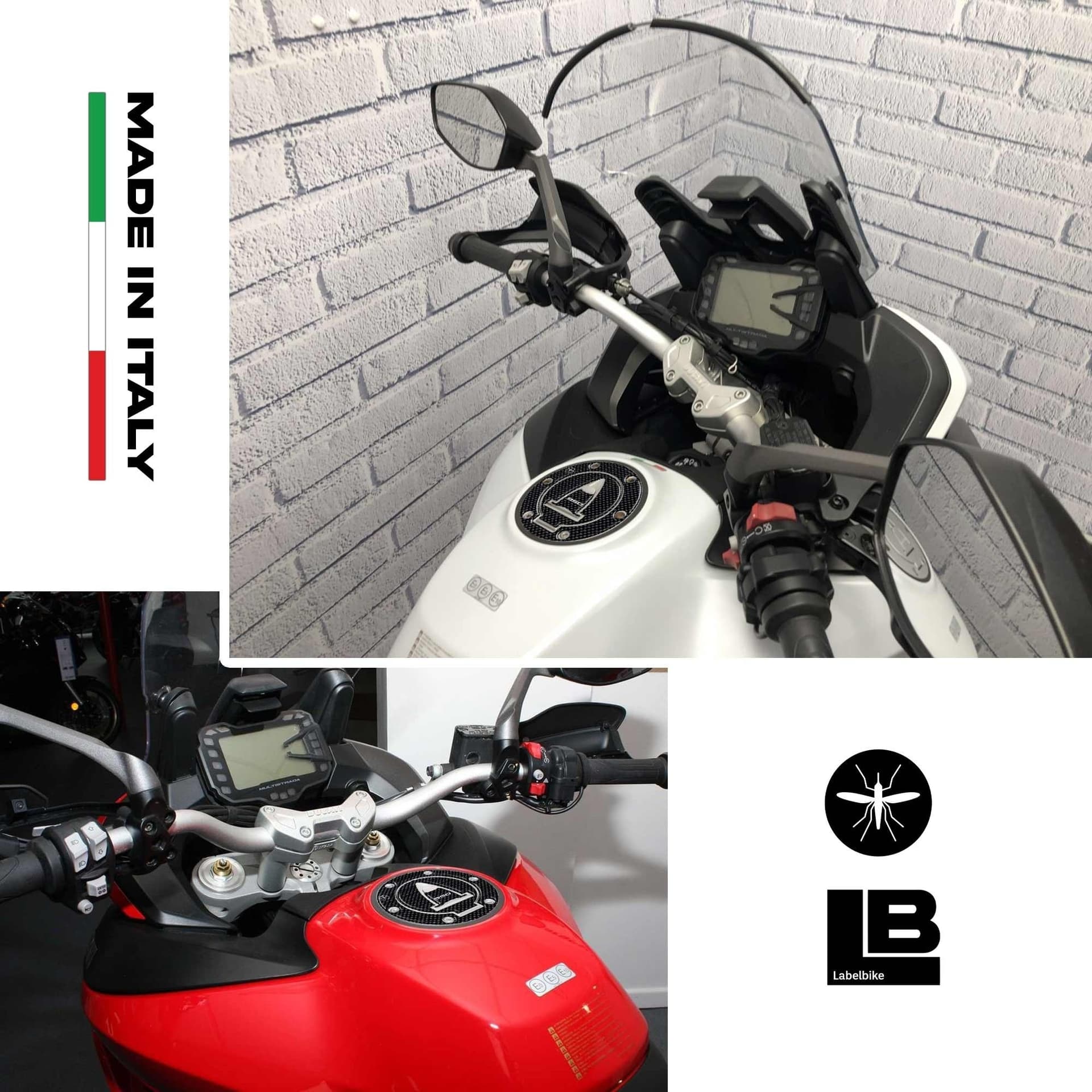 Tappo Serbatoio ADESIVI 3D CARBONIO PROTEZIONE per MOTO DUCATI MULTISTRADA 950 in Paraserbatoio LabelBike - Bibbiano, commercioVirtuoso.it